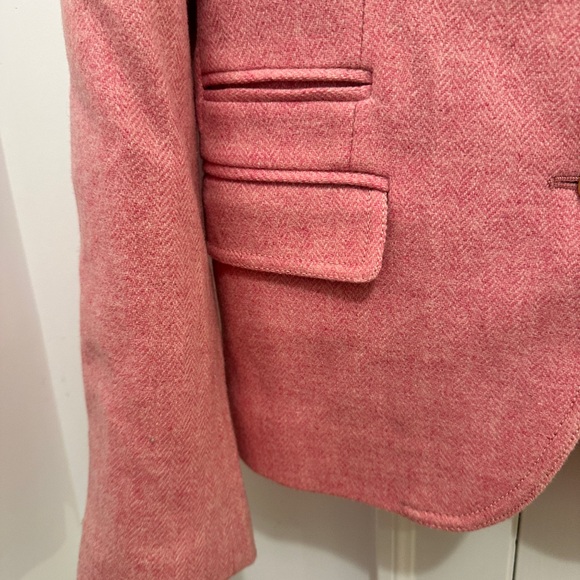 J. Crew Rose Pink Wool-Blend Tailored Schoolboy Blazer with Gold Buttons - Picture 6 of 9